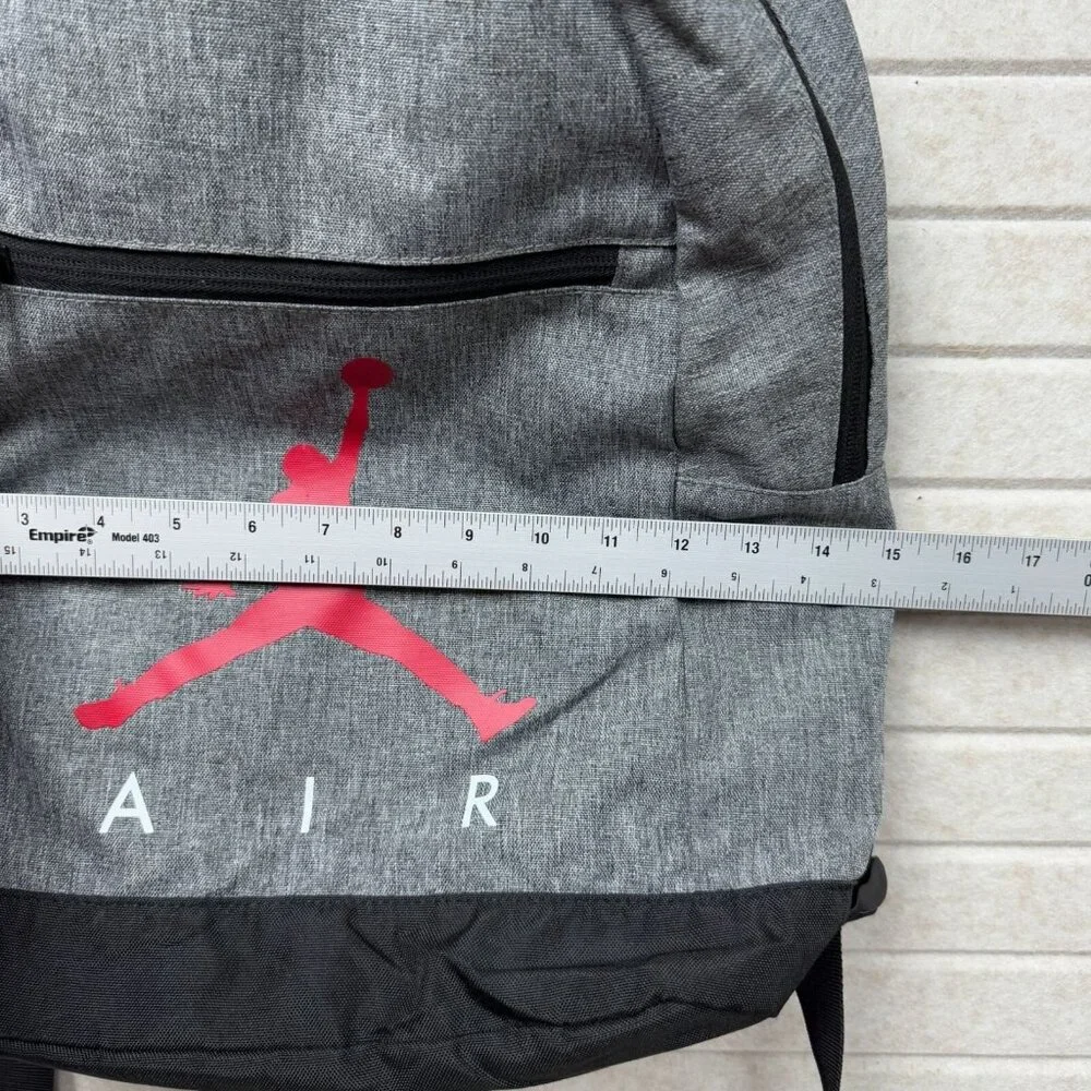 Air Jordan Backpack Adjustable Straps Detachable Pencil Pouch Gray Red